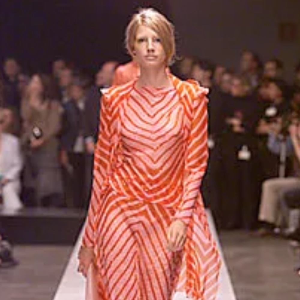 Fendi by Karl Lagerfeld Spring 2000 Striped Chiffon Top